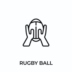 rugby ball icon vector. rugby ball sign symbol for modern design. Vector illustration	