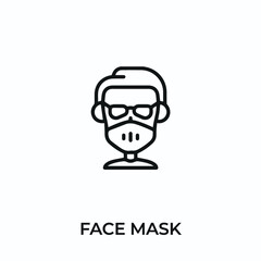 face mask icon vector. medical mask sign symbol for modern design. Vector illustration	
