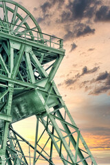 Closeup Of A Typical German Conveyor Tower Of The Old Mine - "Friedrich Heinrich" With White Background