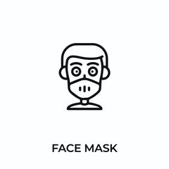 face mask icon vector. medical mask sign symbol for modern design. Vector illustration	