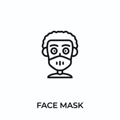 face mask icon vector. medical mask sign symbol for modern design. Vector illustration	