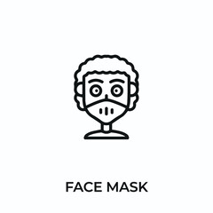face mask icon vector. medical mask sign symbol for modern design. Vector illustration	