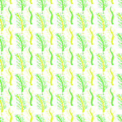 Fototapeta na wymiar yellow and green leaf plants seamless repeat pattern