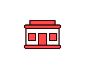 Shop line icon. Vector symbol in trendy flat style on white background. Commerce sing for design.