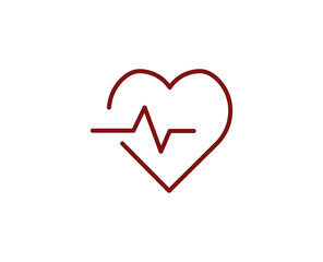 Heart flat icon. Thin line signs for design logo, visit card, etc. Single high-quality outline symbol for web design or mobile app. Medical outline pictogram.