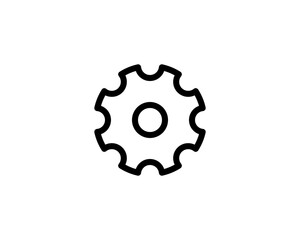 gear Icon vector. Simple flat symbol. Perfect Black pictogram illustration on white background.