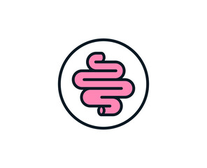 Intestines line icon. High quality outline symbol for web design or mobile app. Thin line sign for design logo. Color outline pictogram on white background