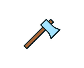 Axe line icon. Vector symbol in trendy flat style on white background. Travel sing for design.