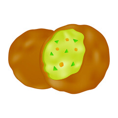 Falafel Turkish Emoji Vector Design. Pakistan Food Art Illustration. Kebab Restaurant Traditional Product Clipart.