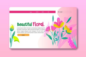 landing page or web page design templates for beauty, spa, wellness, natural products, cosmetics, body care. handraw  vector illustration concepts for website and mobile website development.