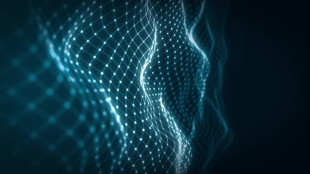 Abstract Organic Network Mesh Waving Fx Background Loop/ 4k animation of an abstract fractal background with glowing mesh lines and lens flare flickering and seamless looping