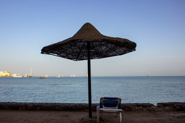 chairs and umbrella on the beach