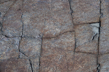Surface of fractured ferruginous quartzites in the open air.