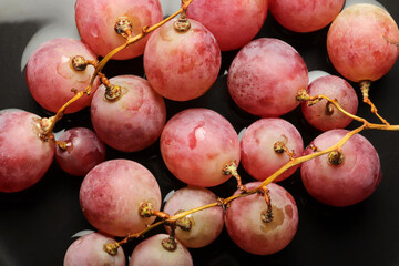 fresh grapes in the plate