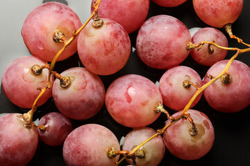 fresh grapes in the plate