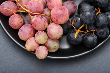 fresh grapes in the plate
