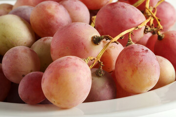 fresh grapes in the plate
