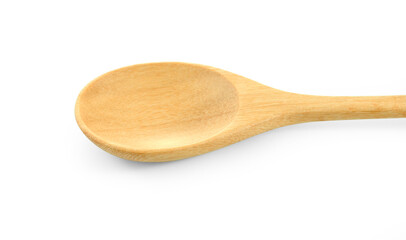 Empty Wood spoon on white background