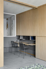 desk in the room, guest room design, modern living room, interior design