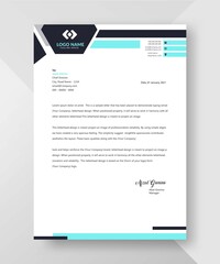 Professional and modern corporate letterhead template Premium Vector