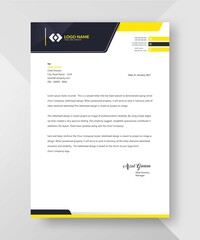 Professional and modern corporate letterhead template Premium Vector