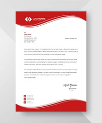 Professional and modern corporate letterhead template Premium Vector