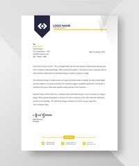 Professional and modern corporate letterhead template Premium Vector