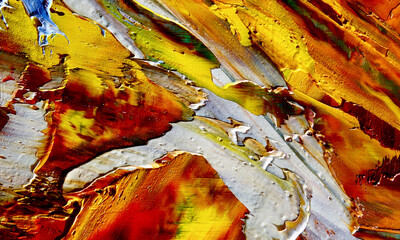 Colorful abstract background wallpaper. Modern motif visual art. Mixtures of oil paint. Trendy hand...