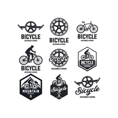 Fototapeta premium Bicycle Service logo design collection set logos bike shop 