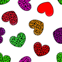 Cute Valentine Hearts Seamless Pattern. Vector illustration