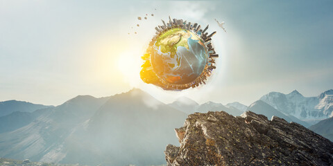 Cities around the planet . Mixed media