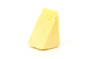 Piece of cheese isolated on white