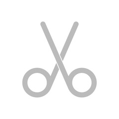 Schere - Icon, Symbol, Piktogramm - Fl&auml;che - grau 
