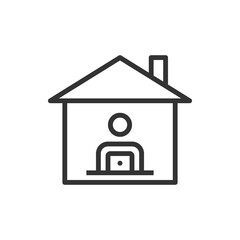 Working For Home Icon vector illustration