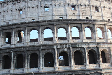 Naklejka premium Italian city. Ancient architecture, sculpture. The national colors.