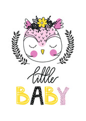 Cute baby poster with lettering - 408998724