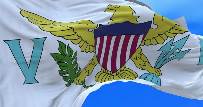 Seamless Loop Of U.S. Virgin Islands Flag.