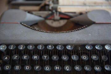 vintage typewriter with paper
