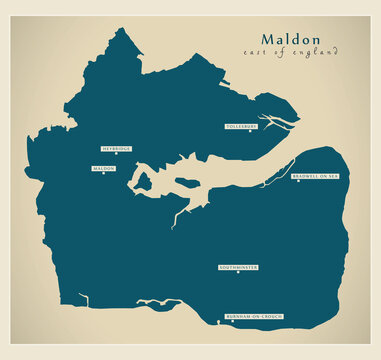 Maldon district map - England UK
