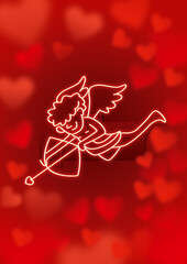 Valentines card with Cupid