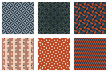 Simple geometric shapes. Vector illustration of abstract geometric seamless patterns set for your design