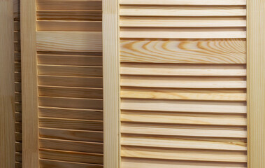 Doors blinds. Oak wood door with horizontal vent. Old Style Door .