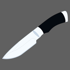 Hunting knife. Vector illustration on a dark background.
