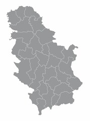 Fototapeta premium Serbia districts map