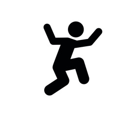 Fototapeta na wymiar jumping person vector icon. Editable stroke. Symbol in Line Art Style for Design, Presentation, Website or Apps Elements, Logo. Pixel vector graphics - Vector
