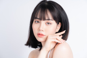 Attractive young Asian woman with fresh skin. Face care, facial treatment, , woman beauty skin...