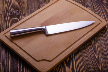 kitchen knife on a cutting board