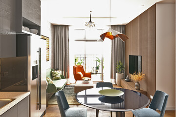 3d render of modern home living room