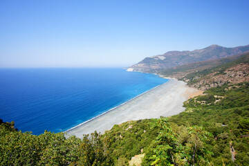Nonza beach in the Corsica cape