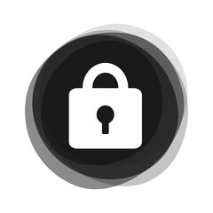  Schloss auf schwarzem Button